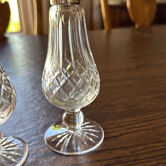 Waterford Crystal Salt & Pepper Shakers with Sterling Silver tops - Picture 8 of 10